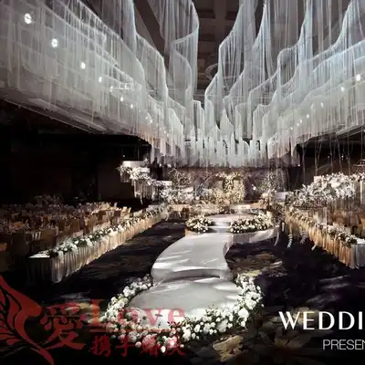 Wedding Ceiling Drapes Roof Decoration Yarn S Shaped Wave Design