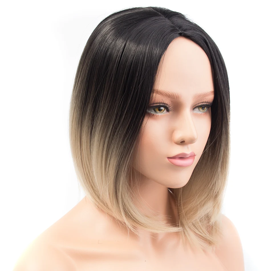 Esprit Beauty Synthetic Short Ombre Black Blonde Color Bob