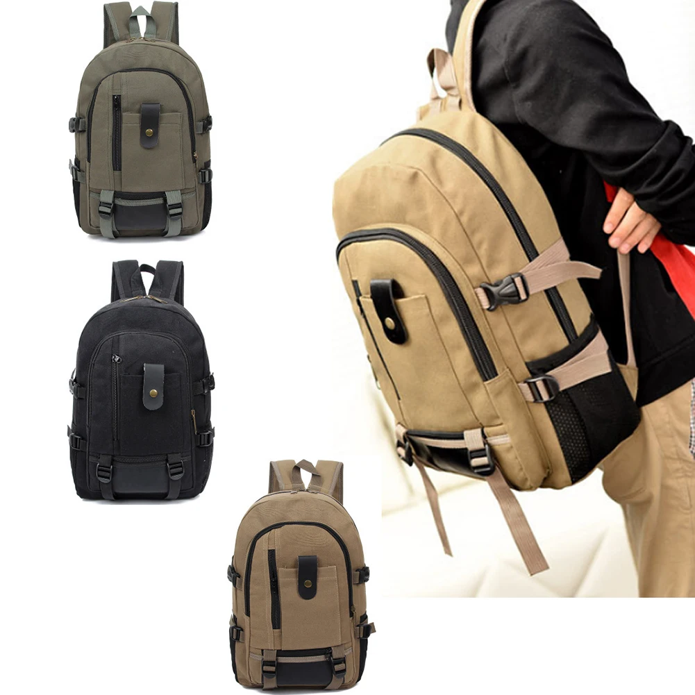 Man's Canvas Backpack Travel Schoolbag Male Backpack Men Large Capacity Rucksack Shoulder School