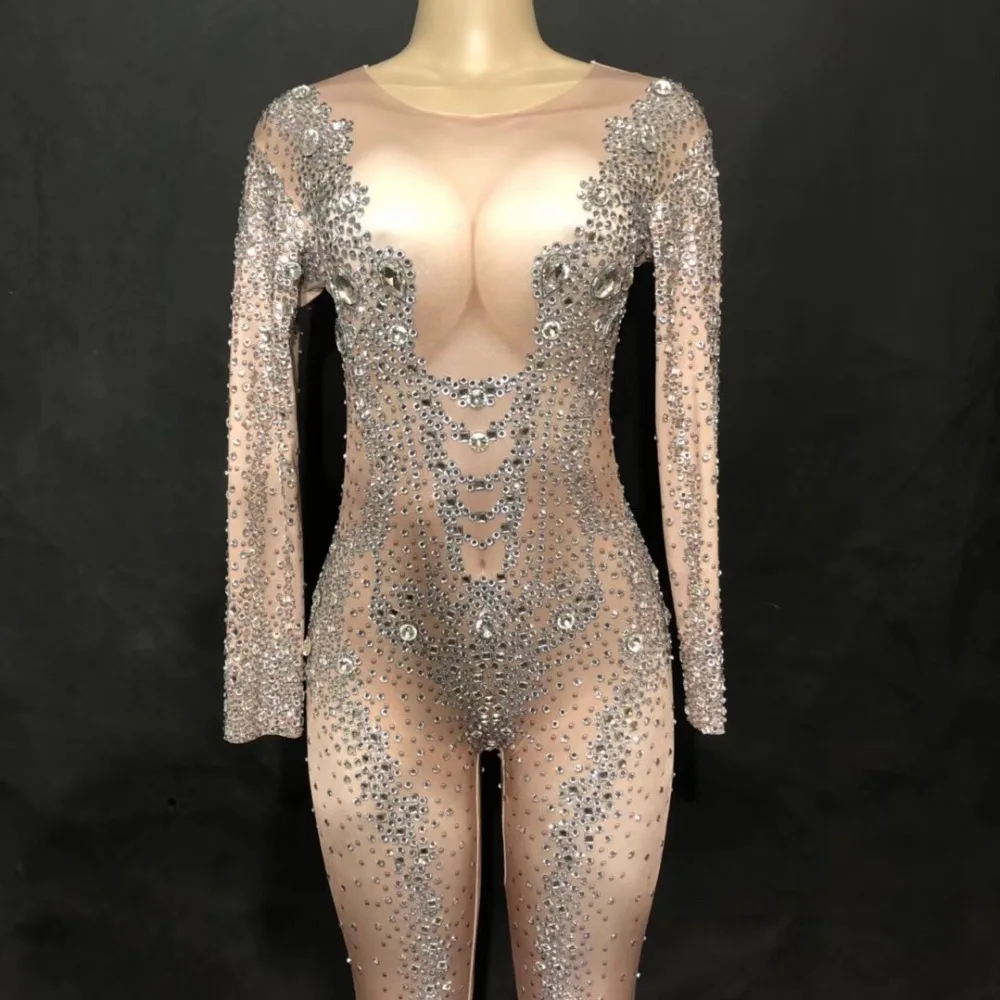 Strass Femmes Impression Partie Usage Costume De Sexy D'étape Salopette 2019 3d Body Performance Mousseux Discothèque Poitrine Nouveau wRxTdqdXC