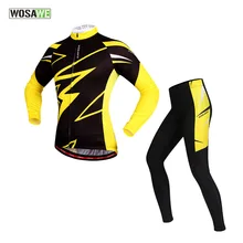 WOSAWE весна осень мужские с длинным рукавом Велоспорт Джерси наборы 4D мягкий велосипед спортивная одежда для велоспорта Одежда для бега облегающий костюм