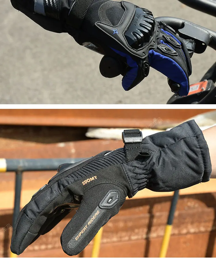 SUOMY Мотоциклетные Перчатки Guantes Moto Теплые 100% водонепроницаемые ветрозащитные