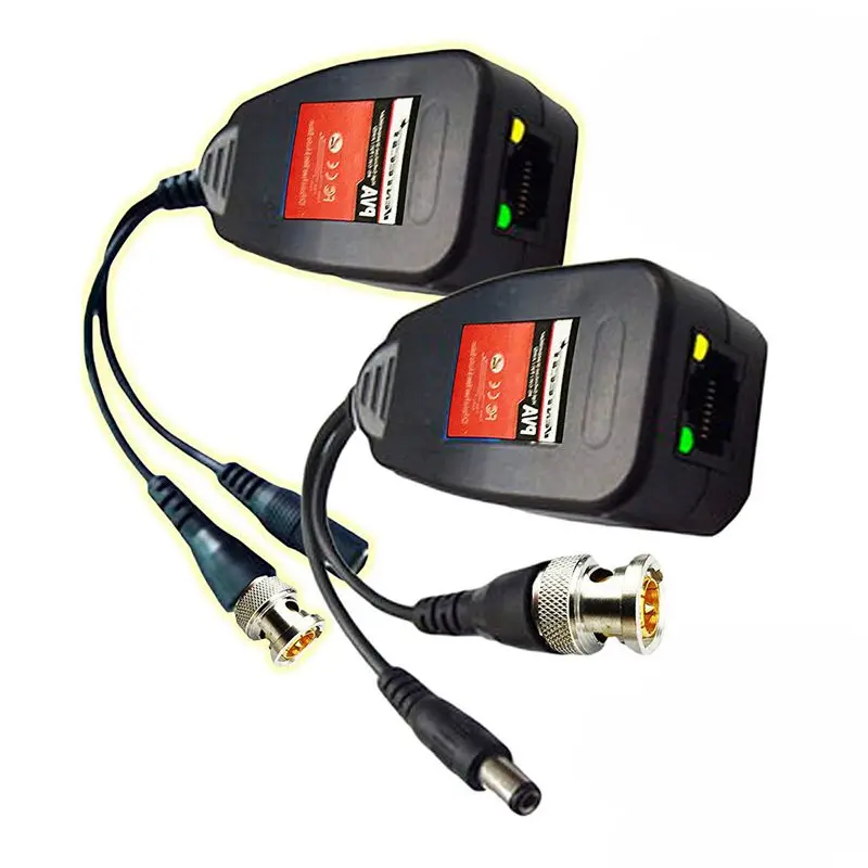 

Utp Balun Hd Cat5 To Bnc Video Baluns Transceiver Passive With Power Connector Compatible Cctv Technologies( Analog Ahd Tvi Cv