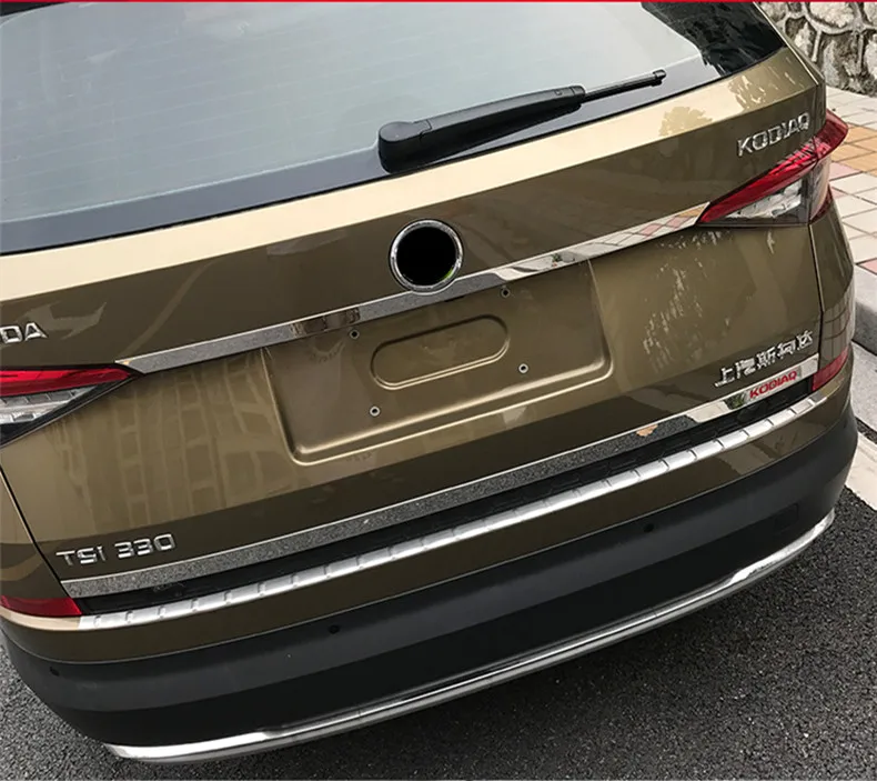  for 2017 2018 skoda kodiaq car rearguards trunk rear tail box trim back rear trunk Protection sequi