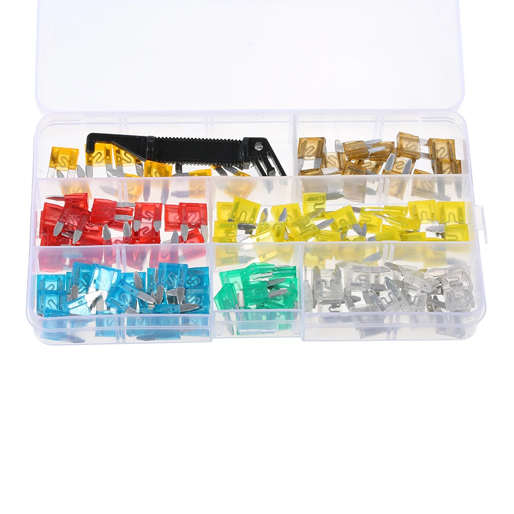 240PCS Mini+Middle Size Fuse Blade Holder Box Car Vehicle Circuit Fuses