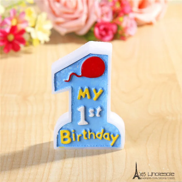 My 1st Birthday Candles Pink and Blue - 2