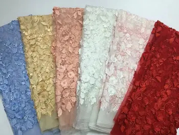 

Cheap chiffon lace fabric, 3D high quality pearl lace fabric, beautiful gown, Nigerian lace fabric yz0023-09.