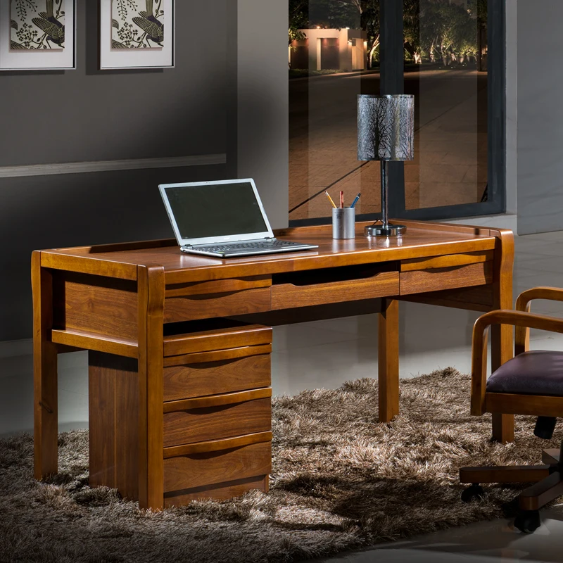 New Chinese Wood Desk Walnut Color Desks Simple Study Supporting