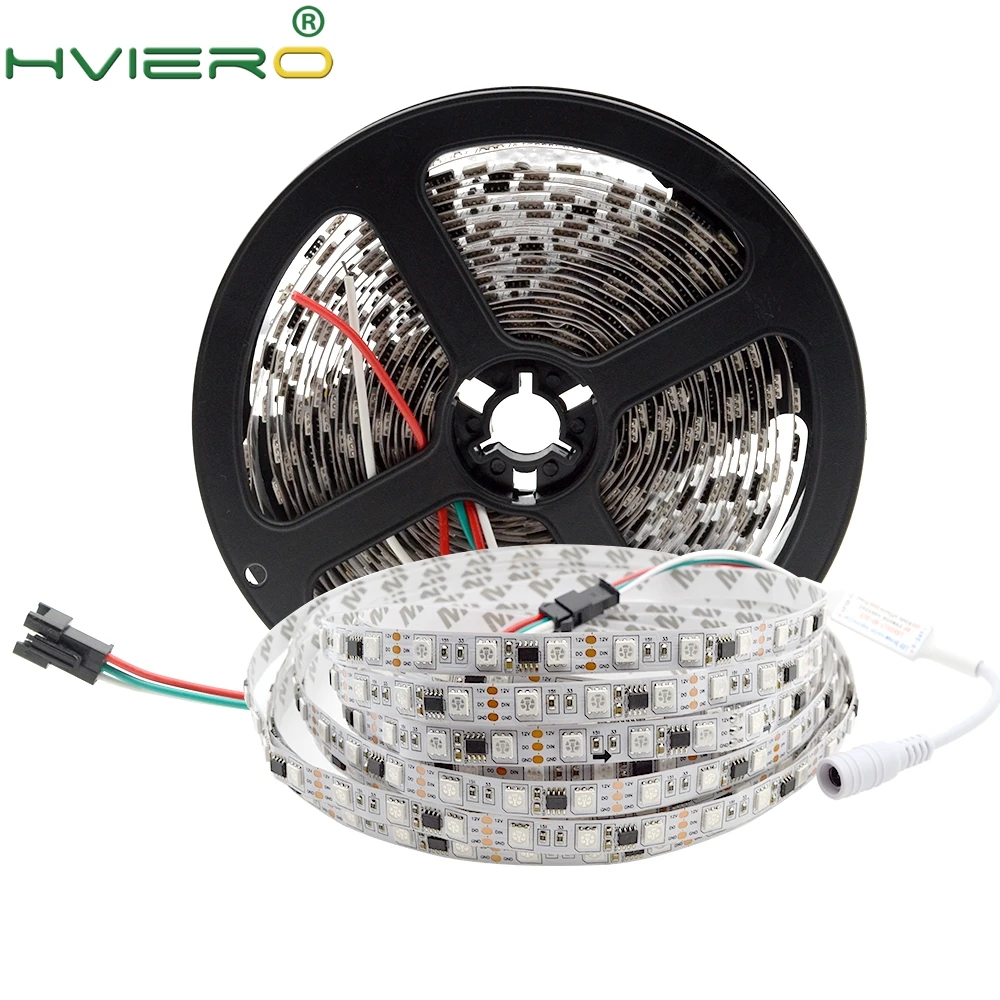 

WS2811 5050 SMD Auto Change Color Flexible Ribbon lamp IP65 Waterpoof DC 12V 5m 60 LEDs/m Colorful Atmosphere light For Decor