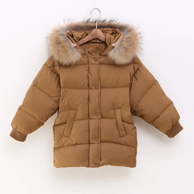 

Rlyaeiz Winter Jackets For Girls 2018 Casual Down Cotton Jacket Thicken Warm Girls Winter Coat Fur Collar Hooded Parka Outerwear