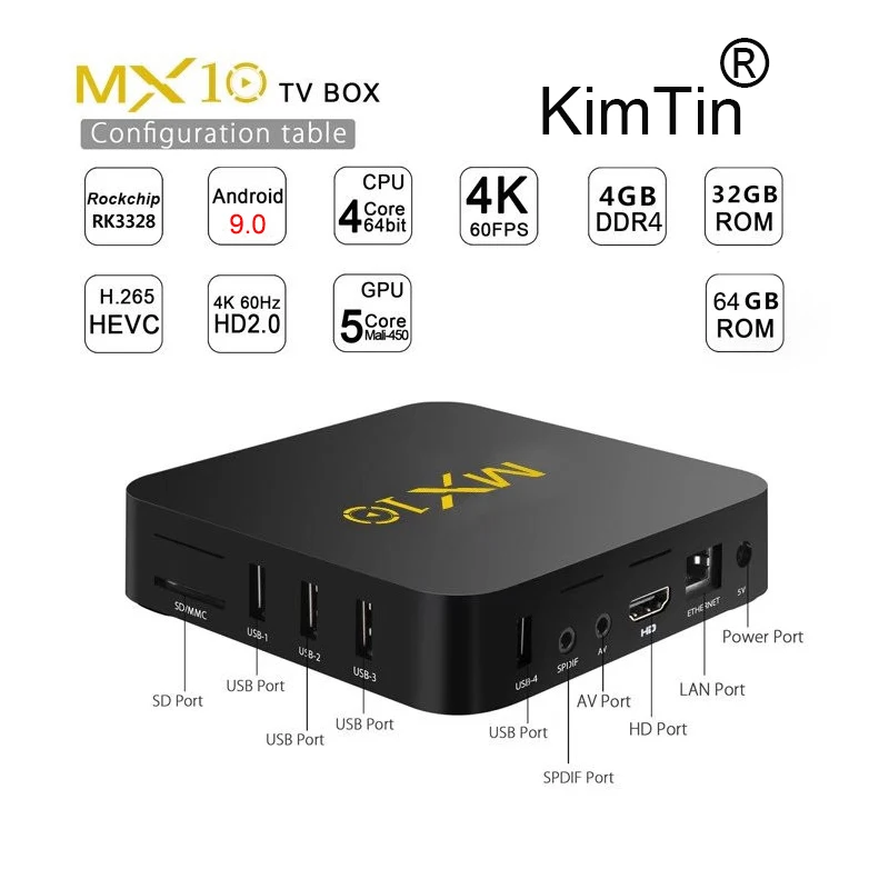 MX10 تي في بوكس أندرويد الروبوت 9.0 RK3328 رباعية النواة 4G RAM 64G ROM 3D 4 K HDR10 H.265 USB 3.0 مشغل الوسائط IP التلفزيون قمة مجموعة مربع OS 8.1 MX10 تي في بوكس أندرويد الروبوت 9.0 RK3328 رباعية النواة 4G RAM 64G ROM 3D 4 K HDR10 H.265 USB 3.0 مشغل الوسائط IP التلفزيون قمة مجموعة مربع OS 8.1
