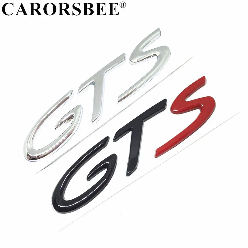 

3D Chrome Metal Zinc alloy S GT GTS Emblem Badge Car Sticker Auto Decal for Porsche Cayenne Cayman Macan 911 718 S car styling