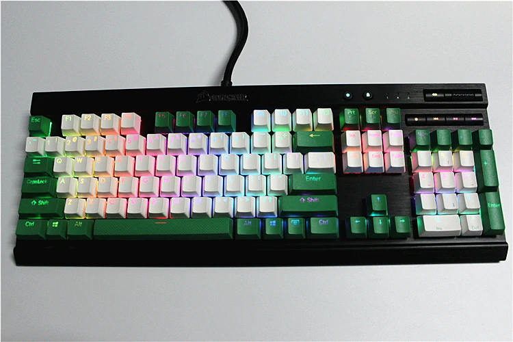 MP 108/87 клавиши прозрачная подсветка PBT кейкап для Corsair STRAFE K65 K70 Logitech G710 + Проводная