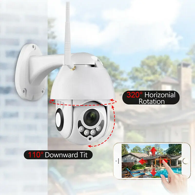 Беспроводная камера Full HD 1080P Wi Fi IP беспроводная проводная PTZ наружная скоростная