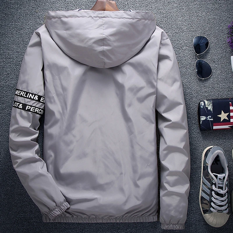 LeeLion 2018 الربيع إلكتروني المطبوعة سترة الرجال الأزياء معطف مقنع ملابس رجالي تلائم الرجل النحيف سترة واقية الهيب هوب الشارع الشهير ملابس كاجوا...