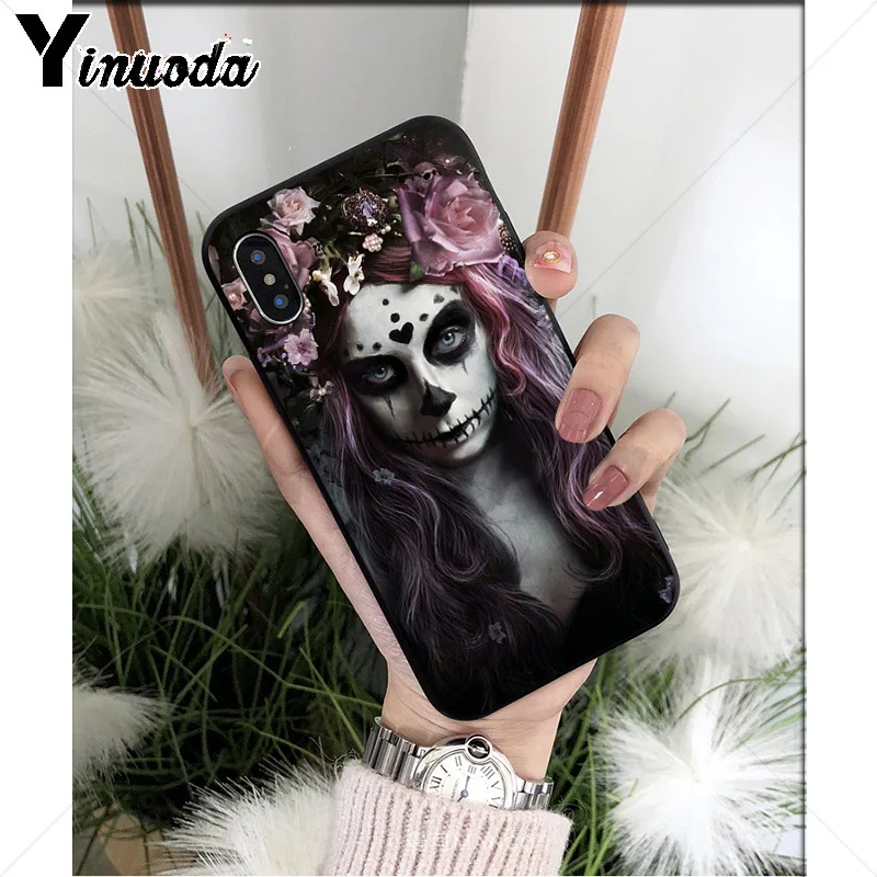 Catrina beautiful rose girl Skull Art