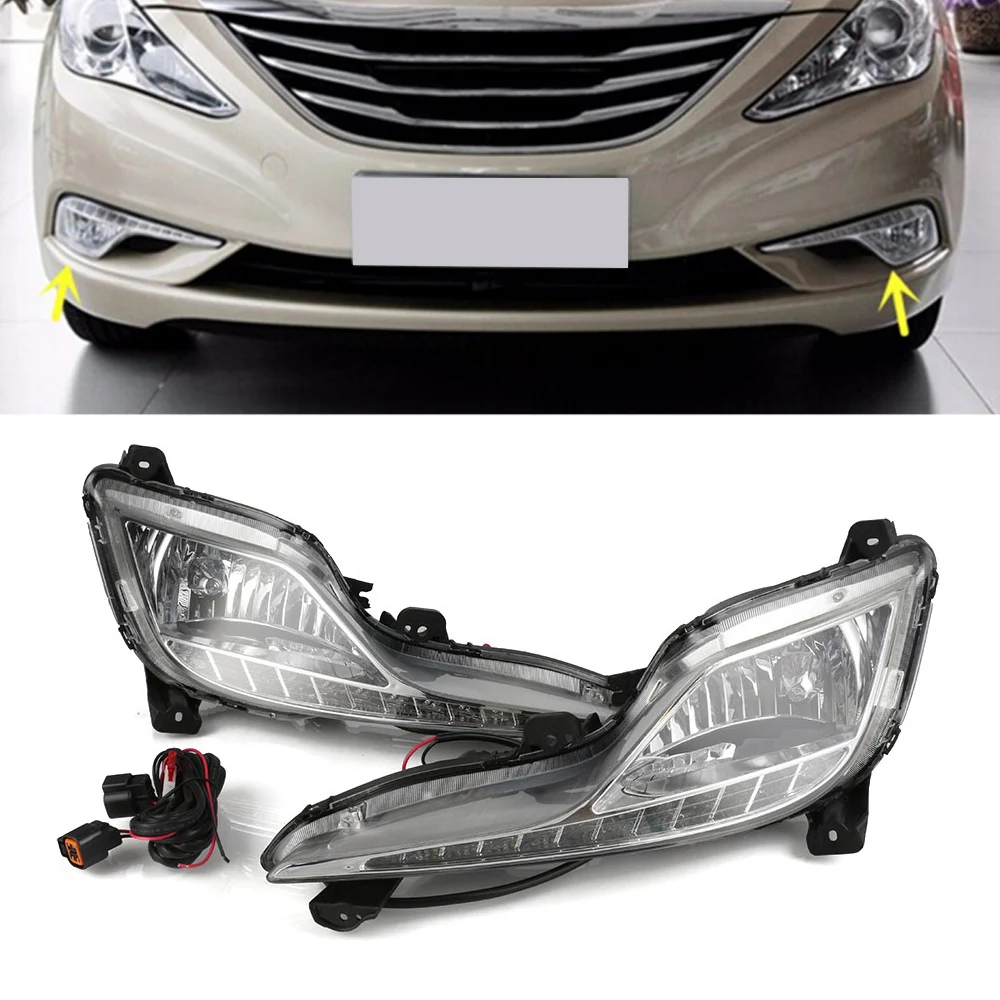 

High Quality Car LED DRL Daylights Auto Daytime Driving Running Light White For Hyundai Sonata 8 2013-2014 D35