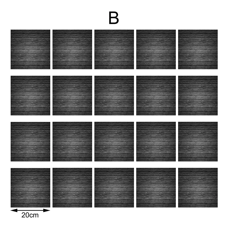 20 шт./лот 3D Имитация Черной деревянной плитки наклейки ретро высокого класса водонепроницаемые противоскользящие декоративные наклейки на стены и пол наклейки на стены