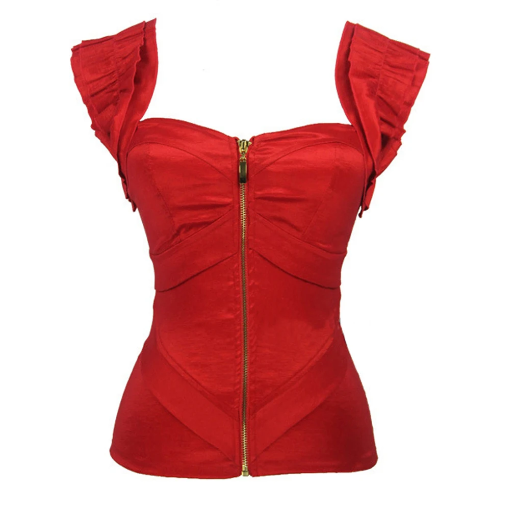Women's Vintage Victoria Corset Fashion Red Satin Corset Push Up Summer