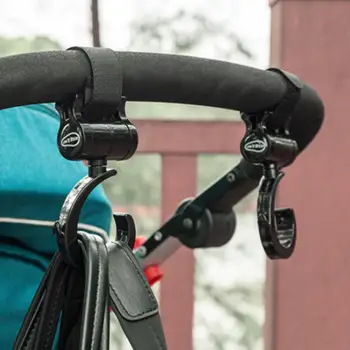 

2pcs/pack Baby Hanger Baby Bag Stroller Hooks Pram Rotate 360 Degree Cart Hook Accessories