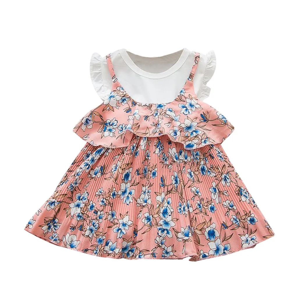 

MUQGEW New Arriavl Cute Baby Dress Princess Dresses Toddler Baby Kid Girls Ruffles Floral Flowers Dress Princess Dresses Clothes