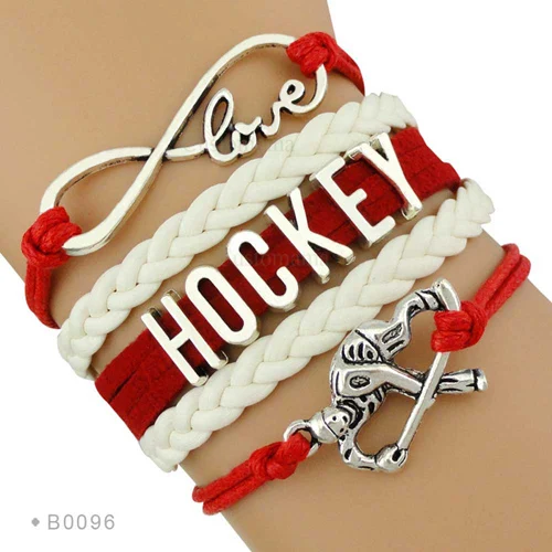 Хоккей Мама скейт Спорт любовь браслеты с кулоном в форме бесконечности Женщины Мужчины Девочки Мальчики Ювелирные изделия подарок Прямая поставка настроить цвет 16 видов стилей - Окраска металла: B0096