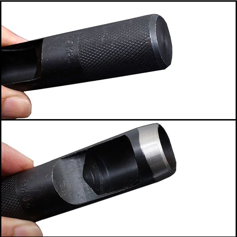 11 Size Round Carbon Steel Leather Craft Shank Hollow Hole Punch 1mm-10mm Leather Belt Band Gasket Punch Tools 1Pcs