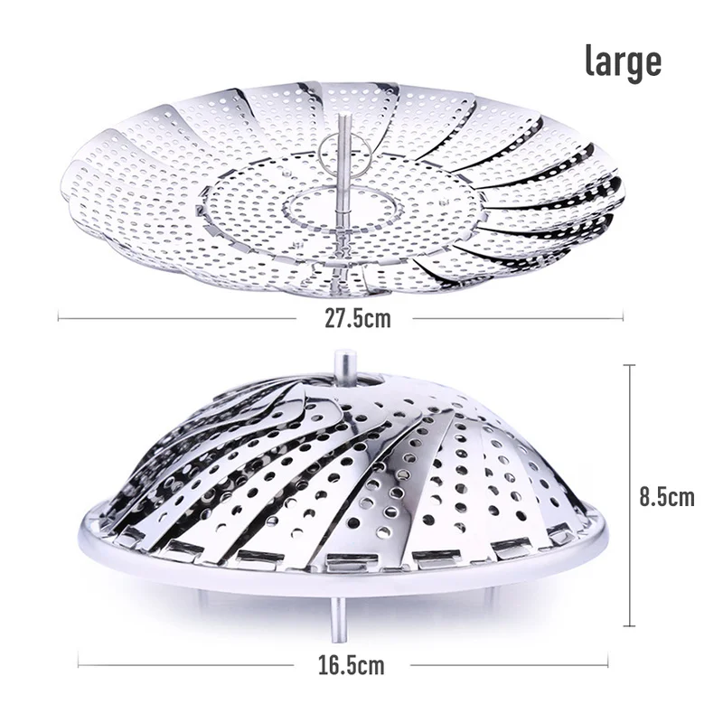 Складная Пароварка из нержавеющей стали для овощей и кухни, корзина для фруктов и продуктов, сетчатая пароварка, стойка для посуды и посуды для приготовления пара