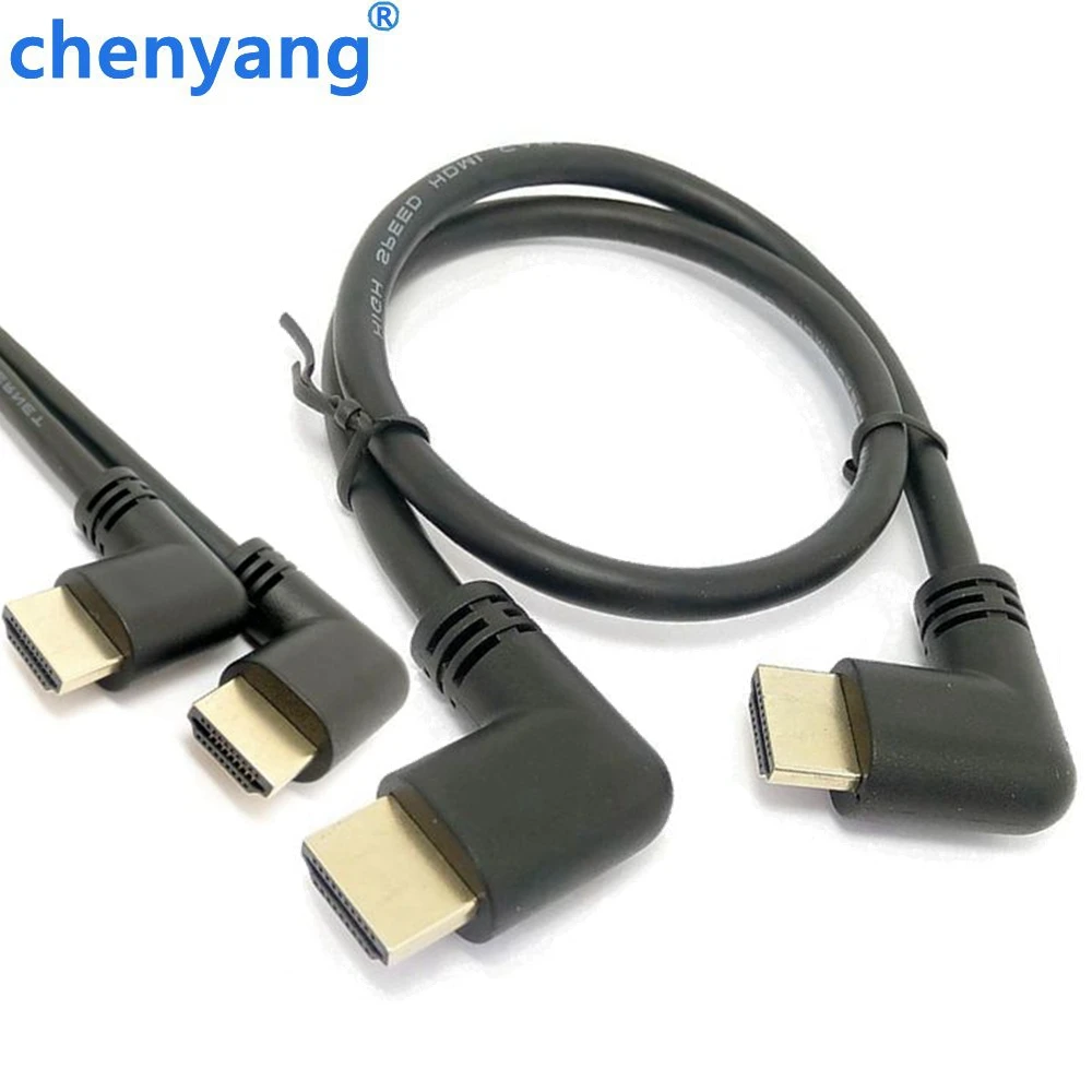 HDMI 2.0 4K 3D двойной 90 градусов прямоугольный штекер на HDTV кабель для DVD PS3 ПК|angle hdmi|right