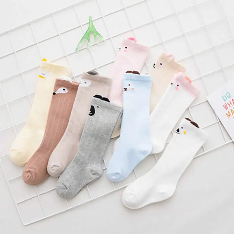 Носки для малышей носки для малышей с рисунком утки и медведя Хлопковые гольфы, теплые носки для новорожденных
