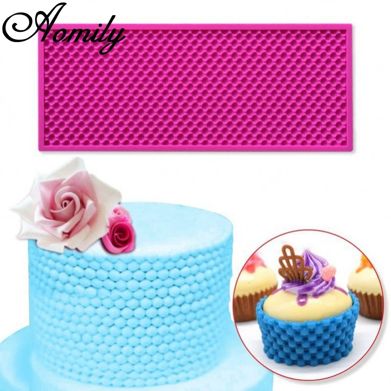 

Aomily Beautiful Pearl Pattern Silicone Fondant Mousse Brim Decor Sugarcraft Icing Fondant Mat Pad Pastry Baking Tool