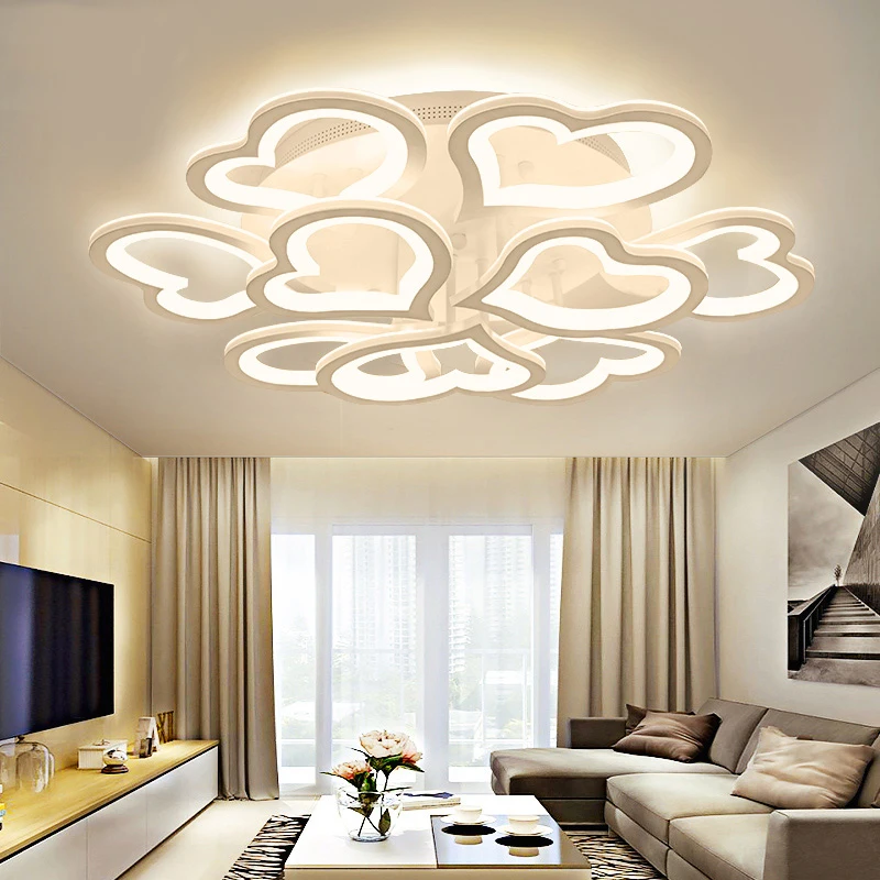 

Nordic Creative Heart Shape Led ceiling lights plafond lamp for home living room lights ceiling light fixture Kitchen lamps