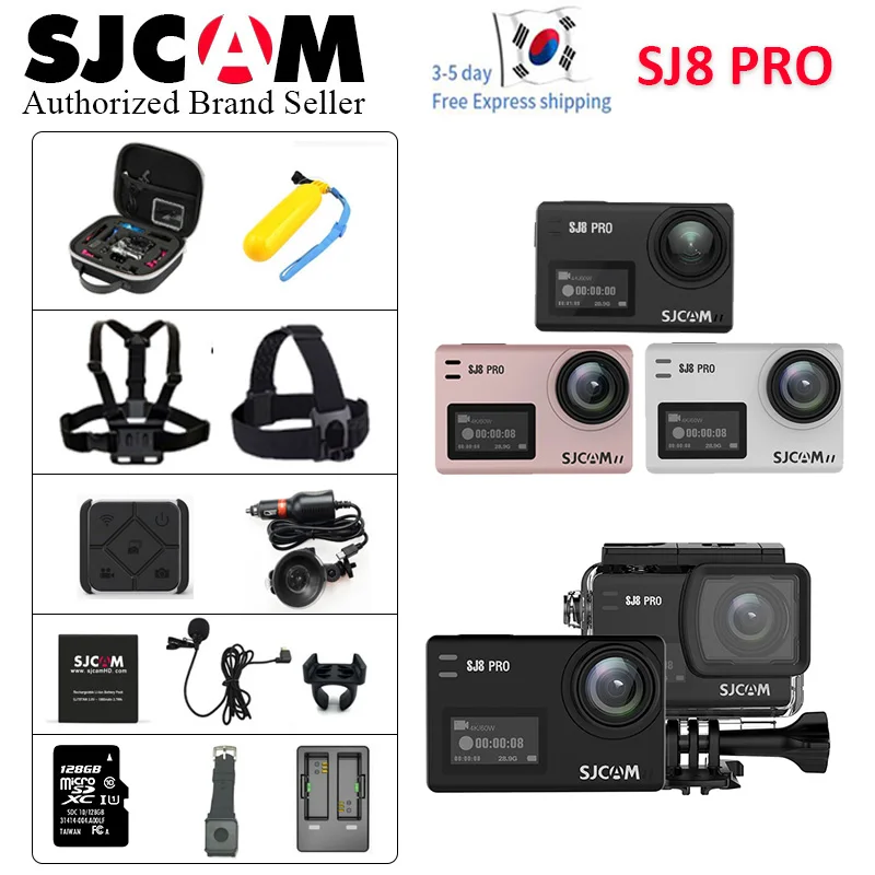 128G TF карта SJCAM SJ8Ppro стабилизатор Экшн-камера 4K 60FPS двойной экран SJ 8 RPO SJ CAM мини шлем Водонепроницаемая Спортивная DV камера