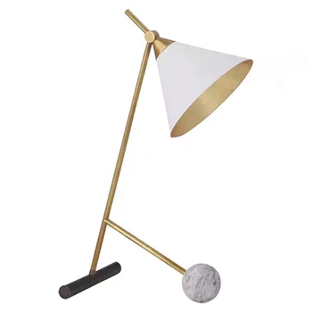 

white iron table lamps fashion luxury metal desk lamp designer creative Marble Hotel villa model room table light ZA81229