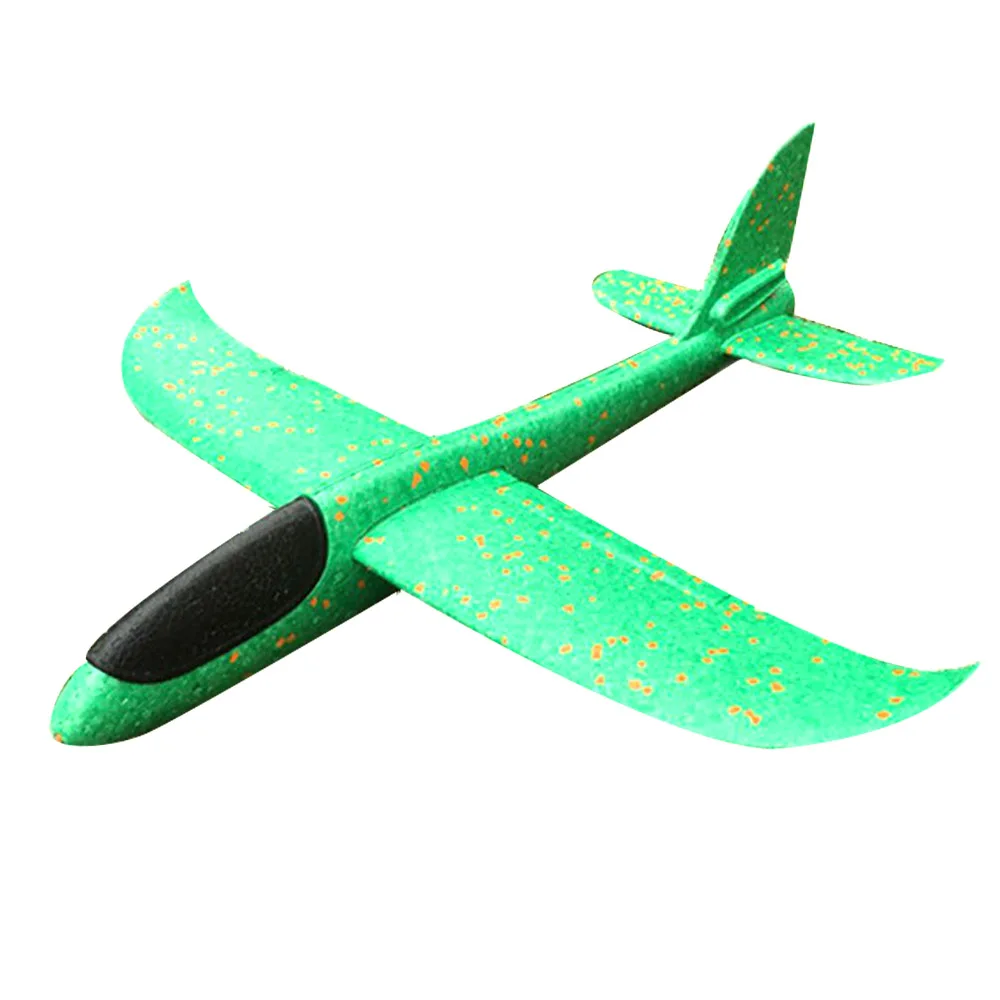 36 см DIY летающий самолет ручной бросок Летающий планер Самолеты игрушки для детей пена модель аэроплана вечерние уличные наполнители планер - Цвет: Зеленый