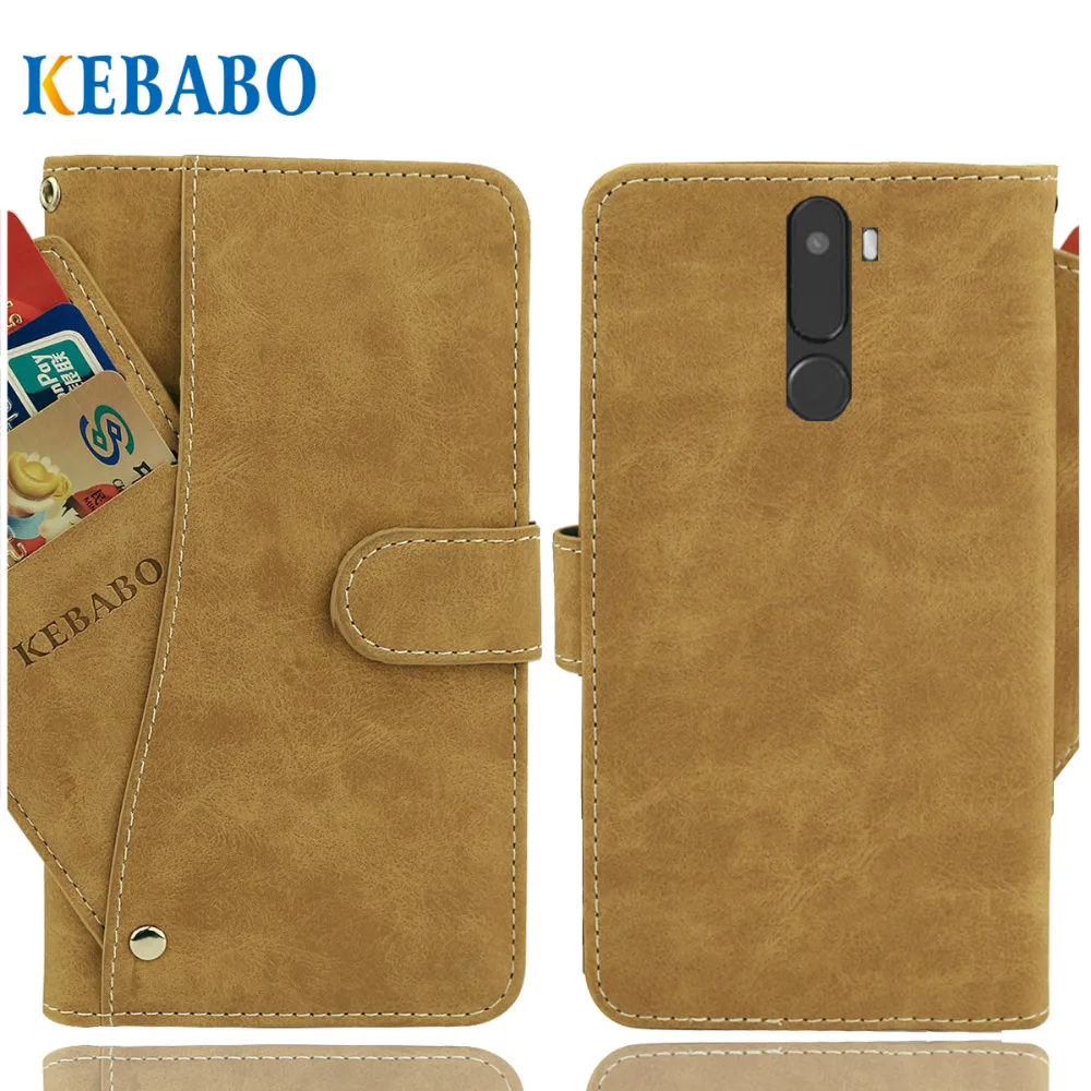 

Vintage Leather Wallet DEXP G355 Case 5.45" Luxury 3 Front Card Slots Cover Magnet Stand Phone Protective Bags