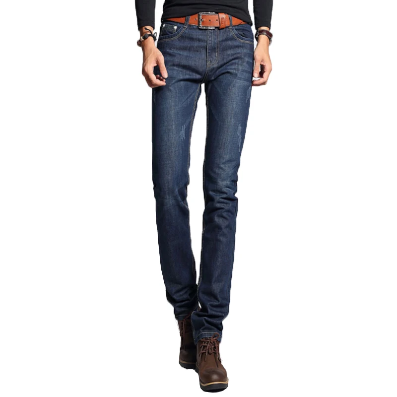 2018 Mens Winter Thicken Wool inside Denim Jeans Warm Fleece Jean Pants