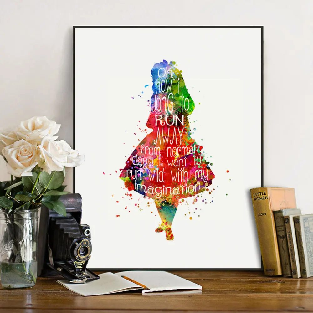 

Alice in Wonderland inspired Watercolor Print Archival Fine Art Print Nursery Wall Art Decor Art Home Decor Wall Hanging X149