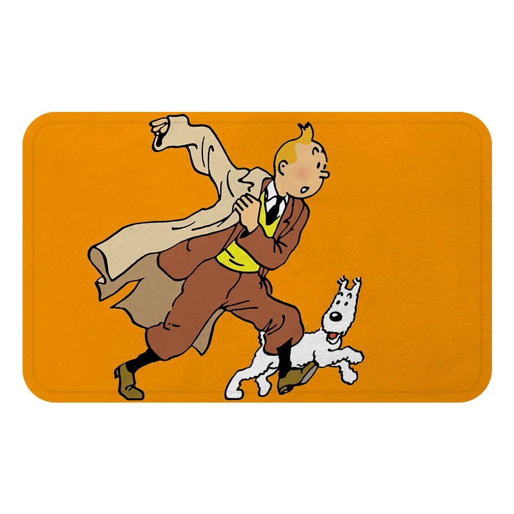 Tintin Adventure собака тропический лес коврик для ванной кухонный ковер декоративные Противоскользящие коврики для комнаты пол бар коврики двери домашний Декор подарок - Цвет: Зеленый