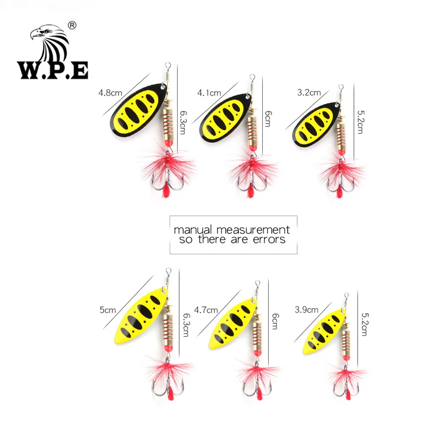 Lot 5x New Fishing Spinners Lures Metal Spoon Bass Hard Bait Treble Hooks Tackle