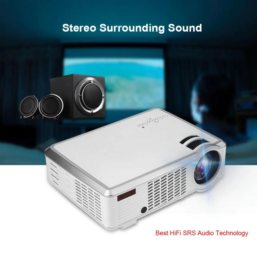 HiFi SRS аудио HD проектор 4:3/16:9 VGA, HDMI, USB аудио-видео Проектор для домашнего кинотеатра для АС Plug