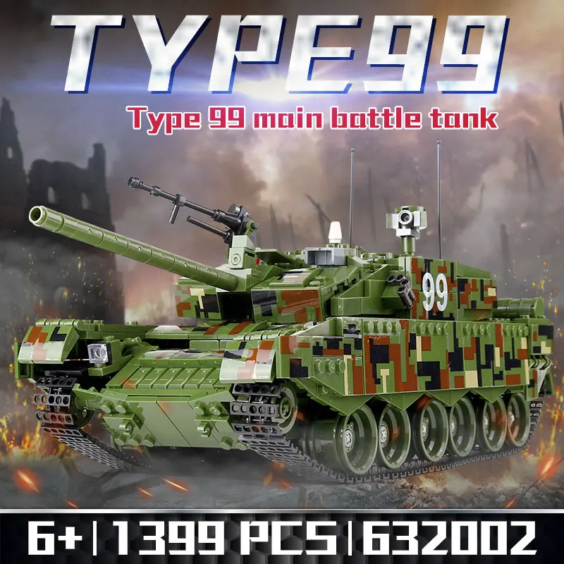 

632002 The 99 Main Battle Tank Set Building Blocks Bricks Assembled DIY Birthday Educational Toys Funny Christmas Gifts