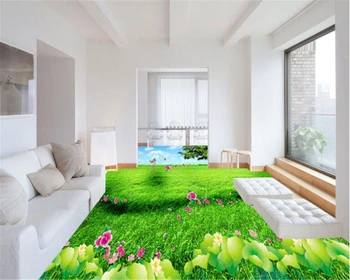 

beibehang senior wallpaper grassland field three-dimensional aesthetic floor film fashion seductive papel de parede 3d flooring