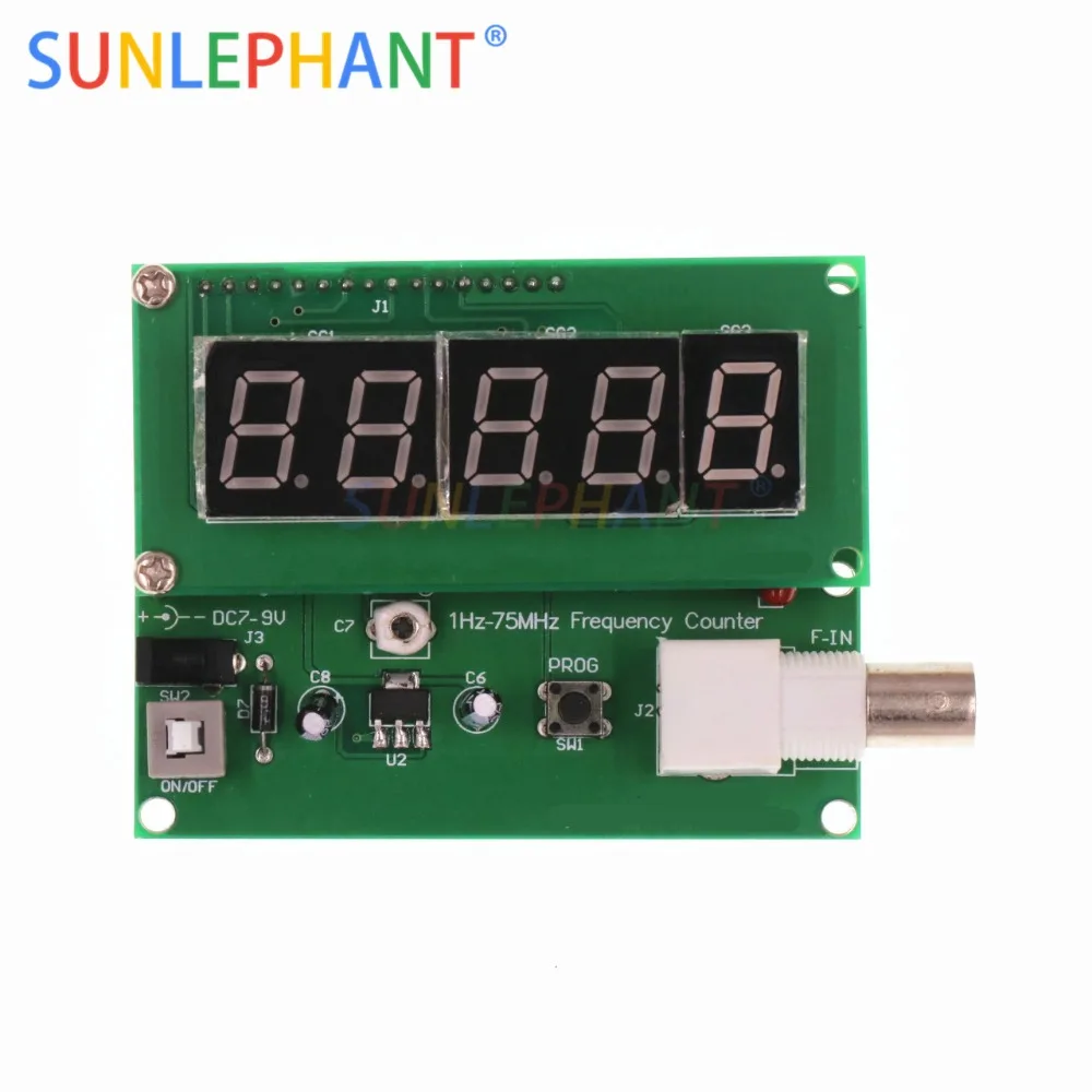 

1Hz-75MHz cymometer Frequency Meter Counter High Sensitivity frequency counter Measurement Tester Module 7V-9V 50mA DIY Kit