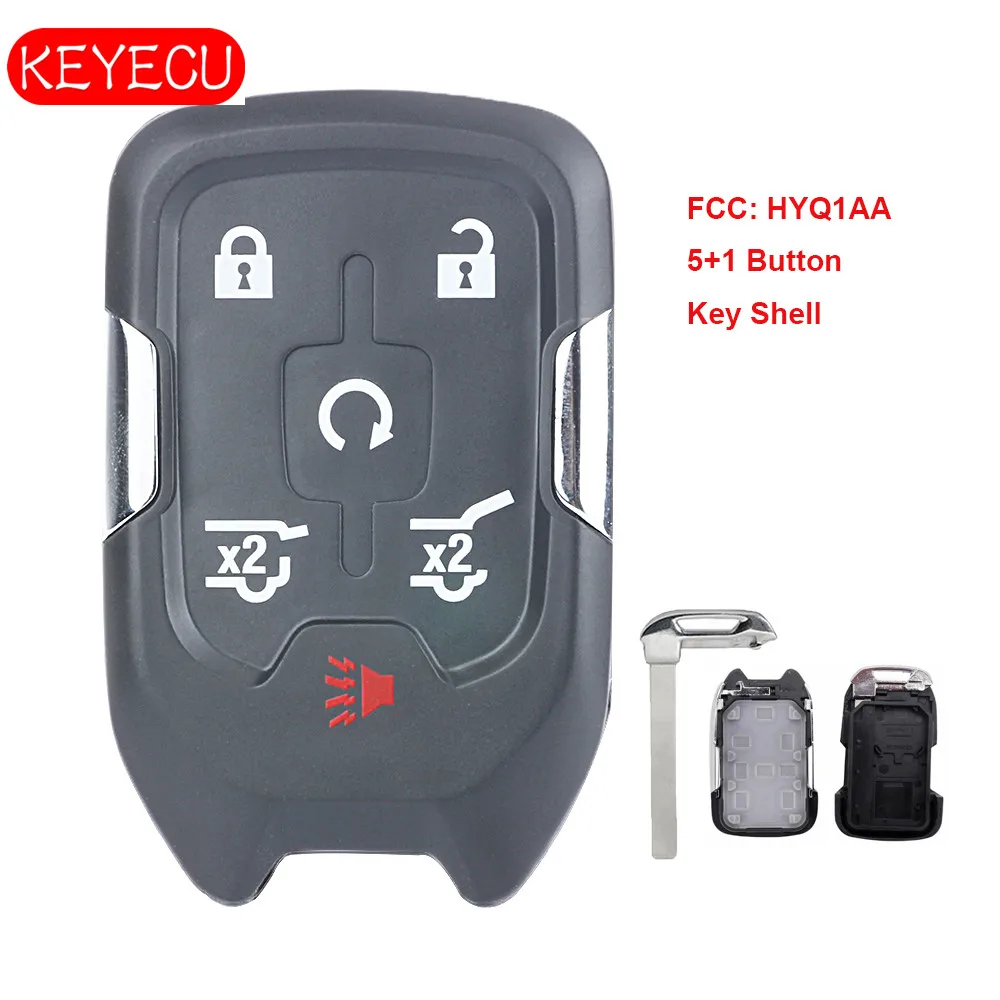 

Keyecu Remote Smart Key fob Case 6 Button for Chevrolet Suburban Tahoe FCC: HYQ1AA