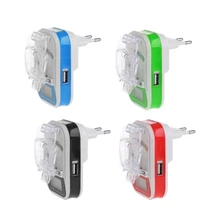 USB Универсальное зарядное устройство ЖК-экран индикатора ЕС/США Разъем для сотовых телефонов#221