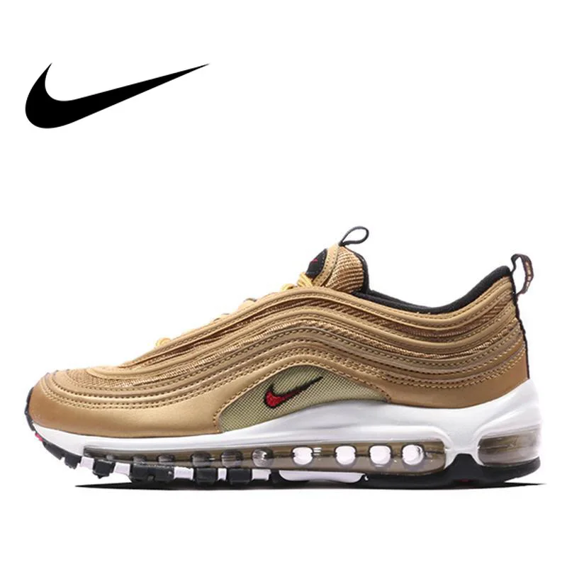 Original Authentic Nike Air Max 97 OG Gold and Silver Bullet Women's Running Shoes Sport Outdoor Sneakers Massage Jogging Original Authentic Nike Air Max 97 OG Gold and Silver Bullet Women's Running Shoes Sport Outdoor Sneakers Massage Jogging