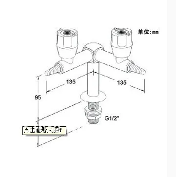 Чистый Медь Dual-port Т-образной формы и правый угол газа Хэнкок