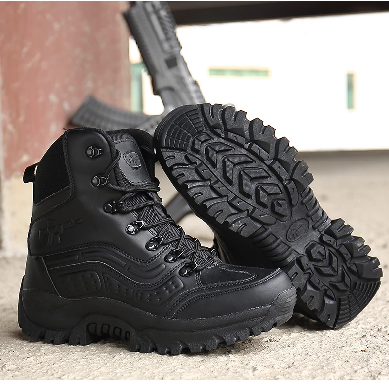 DESERT RAM Brand Men's Boots Big Size Military boot Mens Tactical Safety Combat Chukka Ankle Bot Motocycle Boots Army Male Shoes (12)