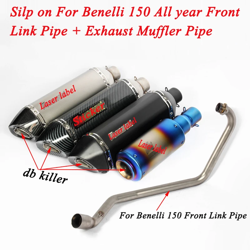 

Silp on For Benelli 150 All year Motorcycle Stainless Steel Front Connecting Pipe With Exhaust Muffler Tubes System